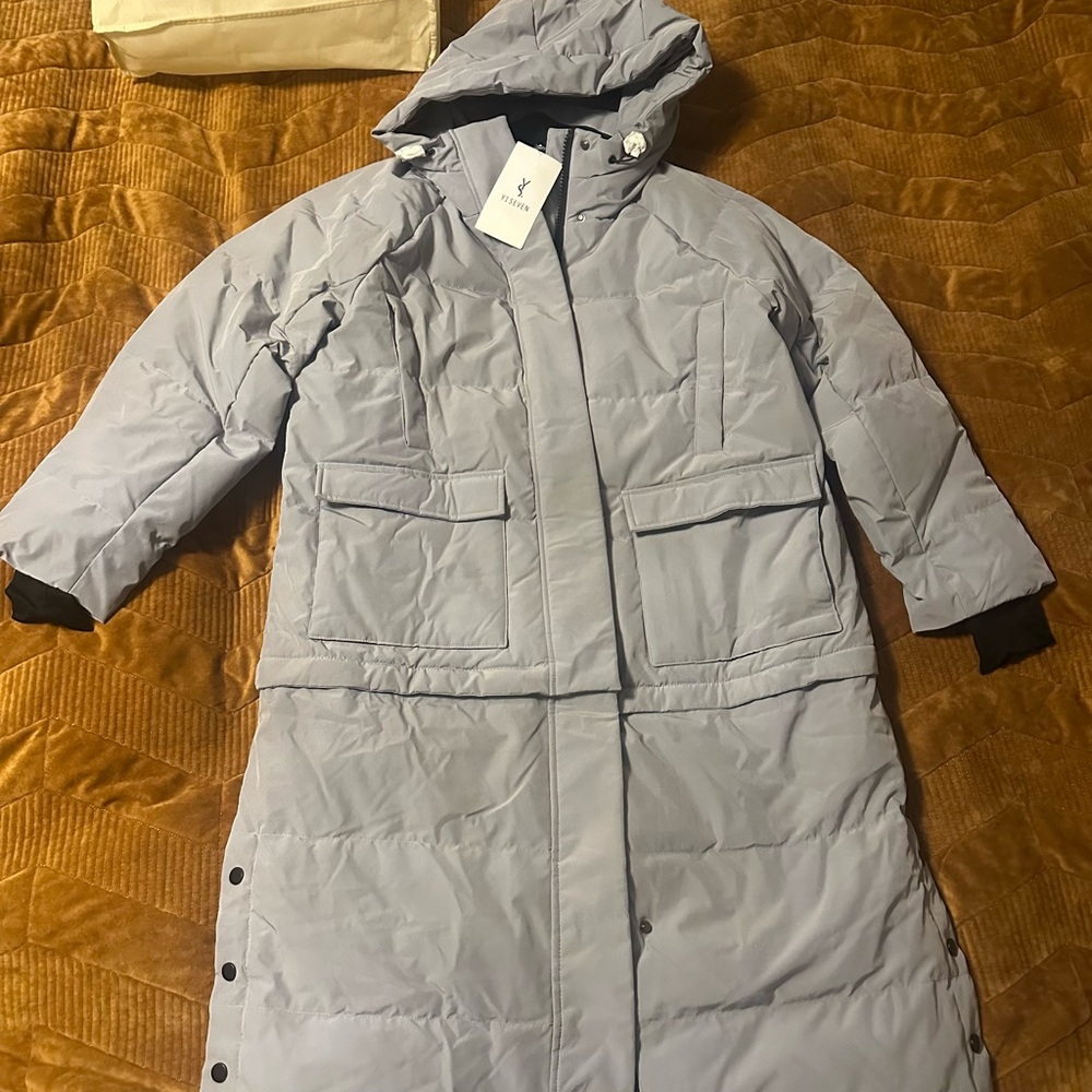 Women lightweight Waterproof Detachable Oversize Down Jacket Hooded Size M